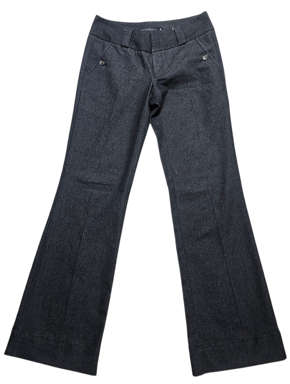 Menta & Chocolate Wide-Leg Dress Denim Jeans Black Dark Charcoal